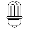 Eco led bulb icon outline vector. Solar panel energy Royalty Free Stock Photo
