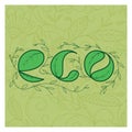 eco lettering design. Vector illustration decorative design Royalty Free Stock Photo