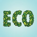 eco lettering design. Vector illustration decorative design Royalty Free Stock Photo