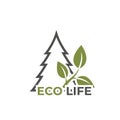 Eco life icon. eco friendly, ecology and environment symbol. fir tree and plant sprout Royalty Free Stock Photo