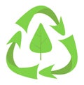 Eco life recycling green design, symbolic leaf, saving nature, protection environment, flat image Royalty Free Stock Photo