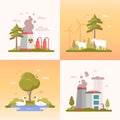 Eco lifestyle - set of modern flat design style vector illustrations Royalty Free Stock Photo