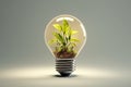 eco light bulb with leaf . environmental