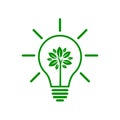 Eco light bulb with tree icon, ecological friendly and sustainable environment concept - vector
