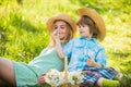 Eco living. Love and respect motherland. Weekend leisure. Explore nature. Spring season. Happy holidays. Cowboy family Royalty Free Stock Photo