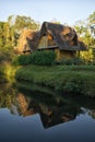 Eco lodge built from bamboo in the Amazon area Royalty Free Stock Photo