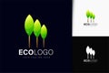 Eco logo design with gradient Royalty Free Stock Photo