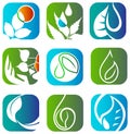 Eco logo set Royalty Free Stock Photo