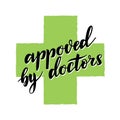 Eco logos, vegetarian healthy natural food, approved by doctors. Royalty Free Stock Photo