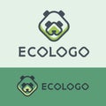 Eco logotyle template for vegan company with panda head