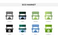Eco market icon in different style. Eco market vector icons designed in outline, solid, colored, filled, gradient, and flat style Royalty Free Stock Photo