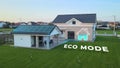 ECO mode power in smart home during sustainable solar energy supply. 3D Graphic