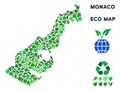 Vector Leaf Green Collage Monaco Map