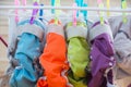 Eco nappy wash drying  in a room Royalty Free Stock Photo