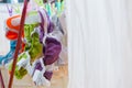 Eco nappy wash drying  in a room Royalty Free Stock Photo