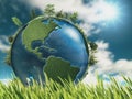 Eco natural backgrounds with Earth globe