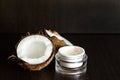 Eco natural coconut butter, oil, cream, organic massage cosmetics