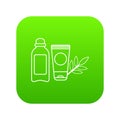 Eco natural cream icon green vector