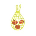 Eco net bag doodle icon, vector illustration Royalty Free Stock Photo