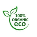 100% eco organic, green leaf of a tree Ã¢â¬â vector