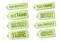 Eco, organic and natural materials - vector labels collection, set of stickers for cloth Royalty Free Stock Photo