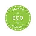 Eco Organic Product Green Stamp. Bio Fresh Vegetarian Eco Food Sticker. Ecology Ingredients Quality Label. Healthy Eco Royalty Free Stock Photo