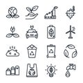 ECO outline icon set,Energy recycling icon,Vector. Royalty Free Stock Photo