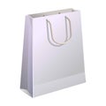 Eco package banner in flat cartoon style. Paper shopping bag