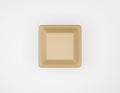 Eco packaging square box kraft paper mockup on white background. Cardboard brown container eco friendly recycled material for