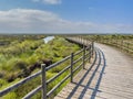 Eco path wooden walkway, ecological trail path