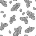Eco peppermint leaves pattern, background with fresh mint leaves. Royalty Free Stock Photo