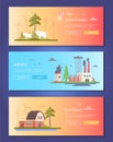 Eco planet - set of modern flat design style vector illustrations Royalty Free Stock Photo