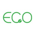 Eco with plug icon, Ecology electric charging, Green energy, Eco friendly, Save environment, Vector illustration. Royalty Free Stock Photo