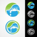 Eco plumbing company logo concept