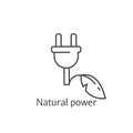Eco power abstract icon. Saving electricity concept. Electrical plug Royalty Free Stock Photo