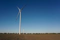 Eco power, wind turbines with blue sky. wind turbine for alternative electricity.renewable electric farm with sustainable eco