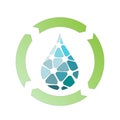 Eco process logo, aqua refresh symbol, filter vector