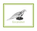 Eco product concept, crane like tree with nest and egg, green eco product idea, eco production,