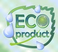 Eco product label with a leaf and globe Royalty Free Stock Photo