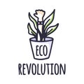 Eco Protest Creative Green Poster Concept. Green Revolution Eco Fist Symbol. Web Icon Logo Template Design Element