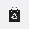 Eco recycle bag icon, carrybag basket. Vector. Arrow ecofreindly triangle. Royalty Free Stock Photo