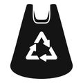 Eco recycle bag icon simple vector. Eco empty sack