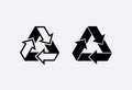 Eco recycle icons set. Vector. Arrow triangle.