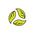 Eco recycle line icon