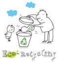 Eco recycling, drawing Royalty Free Stock Photo