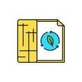 Eco roll fabric color line icon. Pictogram for web page, mobile app