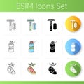 Eco safe products icons set