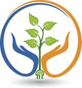 Eco safety power hand logo