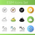 Eco safety tips icons set