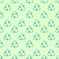 Eco seamless pattern. Biodegradable repeat sign, bio mark, recycle and reuse symbol. Isolated green leaves in triangle Royalty Free Stock Photo